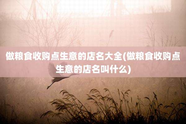 做粮食收购点生意的店名大全(做粮食收购点生意的店名叫什么)