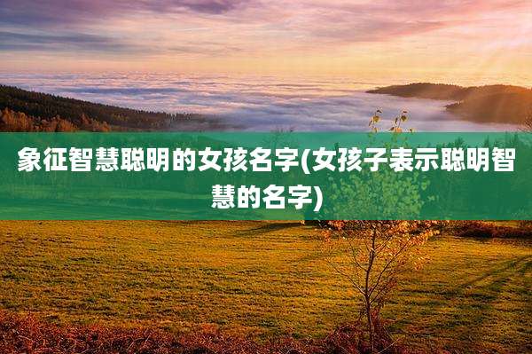 象征智慧聪明的女孩名字(女孩子表示聪明智慧的名字)