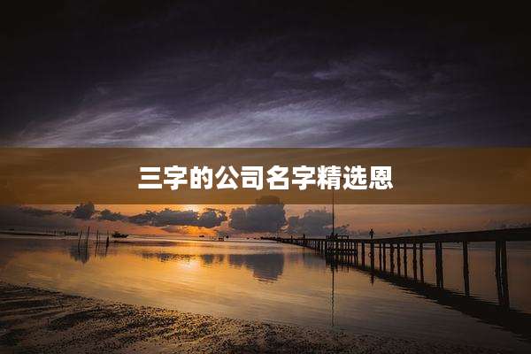 三字的公司名字精选恩