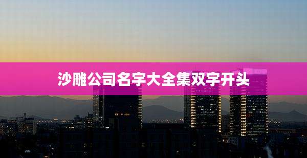 沙雕公司名字大全集双字开头