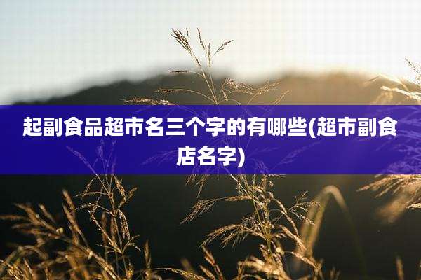 起副食品超市名三个字的有哪些(超市副食店名字)