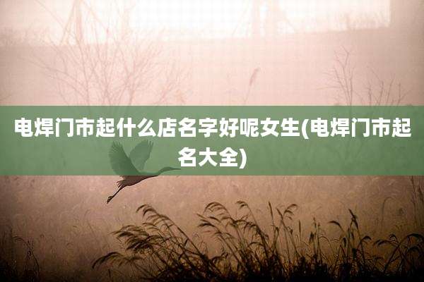 电焊门市起什么店名字好呢女生(电焊门市起名大全)