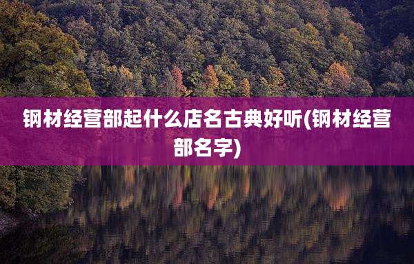 钢材经营部起什么店名古典好听(钢材经营部名字)