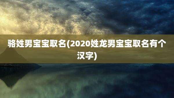 骆姓男宝宝取名(2020姓龙男宝宝取名有个汉字)