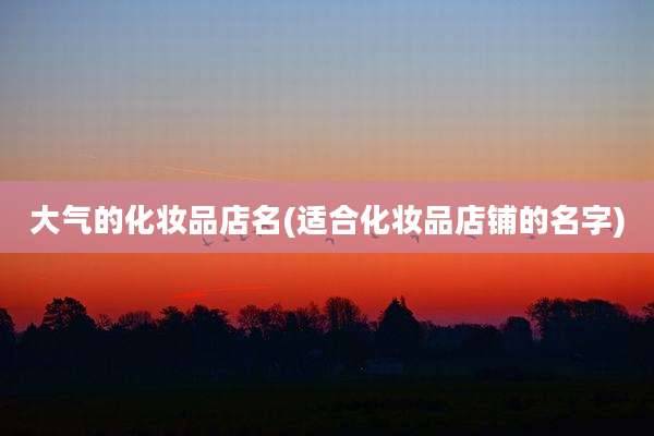大气的化妆品店名(适合化妆品店铺的名字)
