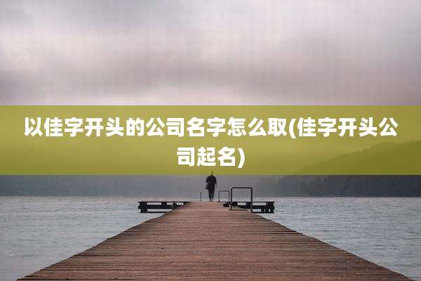 以佳字开头的公司名字怎么取(佳字开头公司起名)