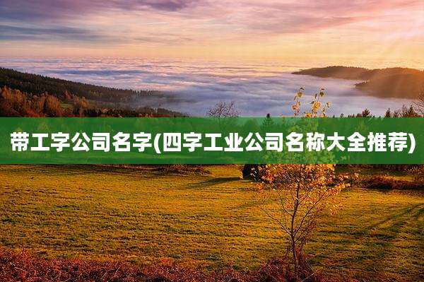 带工字公司名字(四字工业公司名称大全推荐)
