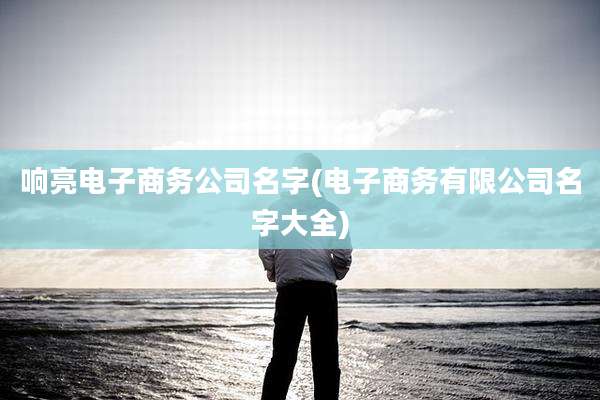 响亮电子商务公司名字(电子商务有限公司名字大全)
