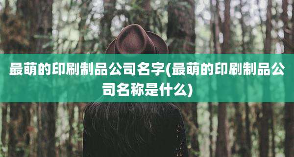 最萌的印刷制品公司名字(最萌的印刷制品公司名称是什么)