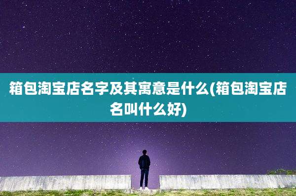 箱包淘宝店名字及其寓意是什么(箱包淘宝店名叫什么好)