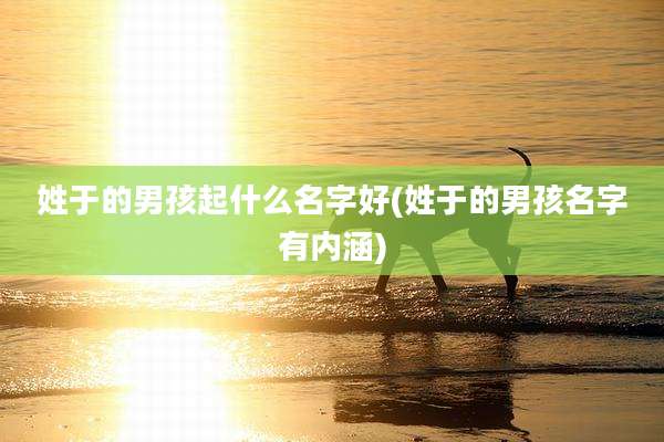 姓于的男孩起什么名字好(姓于的男孩名字有内涵)