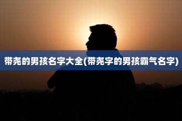带尧的男孩名字大全(带尧字的男孩霸气名字)