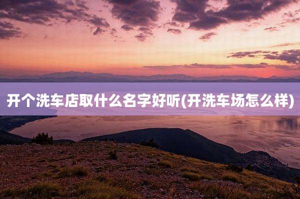 开个洗车店取什么名字好听(开洗车场怎么样)