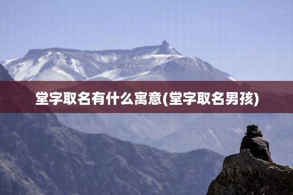 堂字取名有什么寓意(堂字取名男孩)