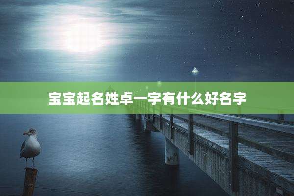 宝宝起名姓卓一字有什么好名字