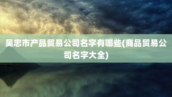 吴忠市产品贸易公司名字有哪些(商品贸易公司名字大全)