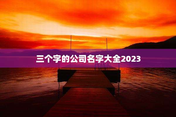 三个字的公司名字大全2023