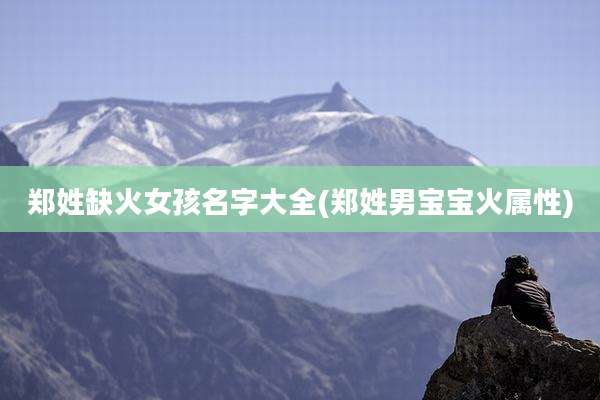 郑姓缺火女孩名字大全(郑姓男宝宝火属性)