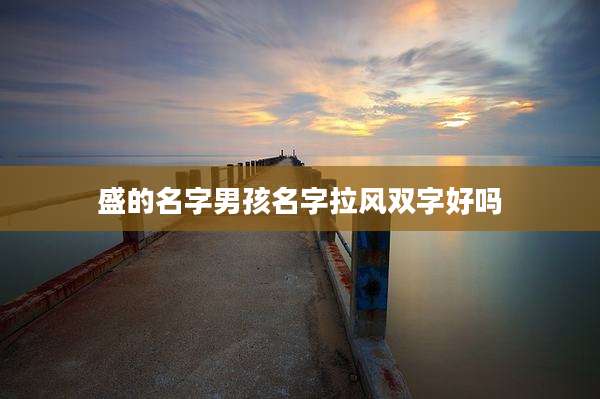 盛的名字男孩名字拉风双字好吗