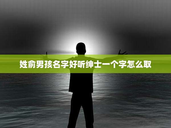 姓俞男孩名字好听绅士一个字怎么取