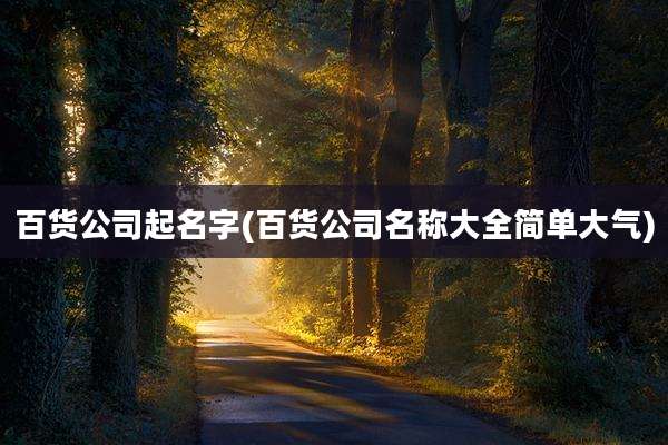 百货公司起名字(百货公司名称大全简单大气)