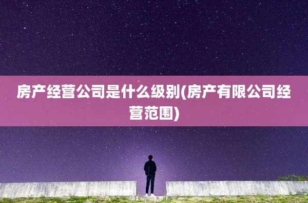 房产经营公司是什么级别(房产有限公司经营范围)