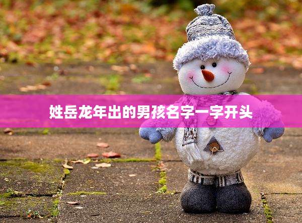 姓岳龙年出的男孩名字一字开头