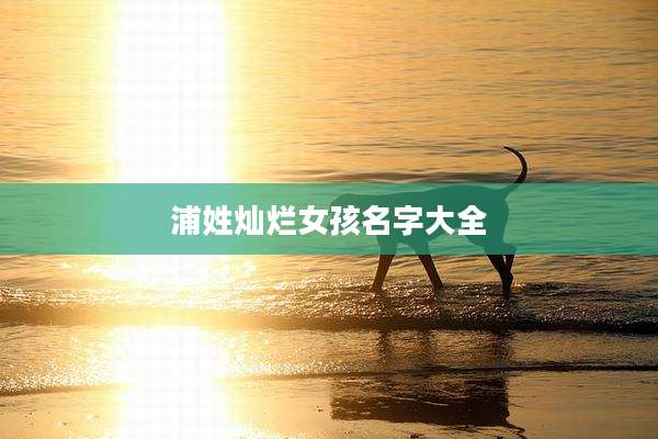 浦姓灿烂女孩名字大全