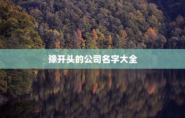 豫开头的公司名字大全