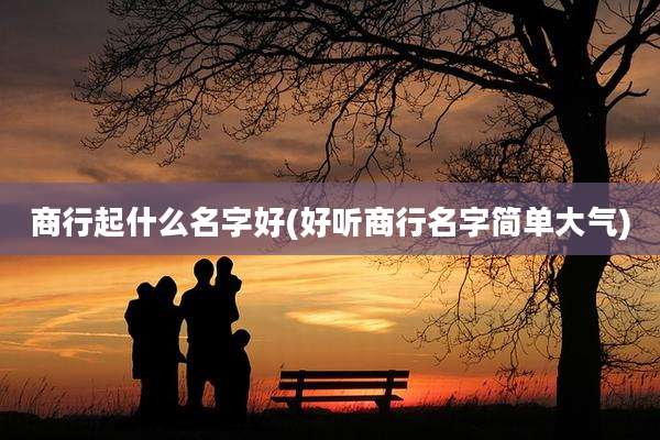 商行起什么名字好(好听商行名字简单大气)