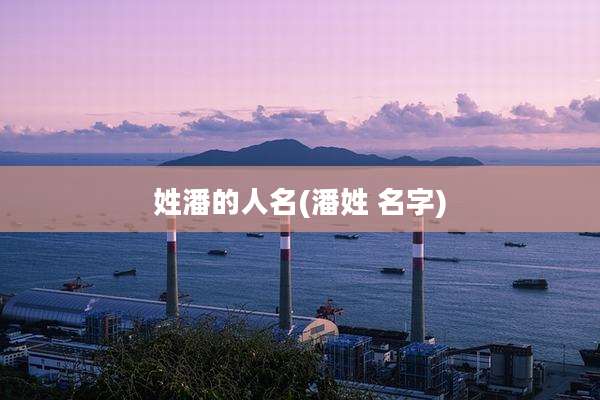 姓潘的人名(潘姓 名字)
