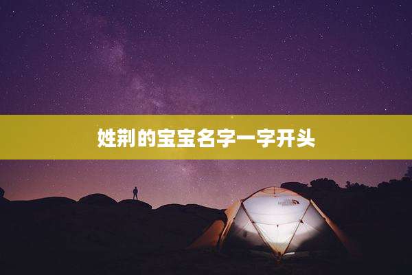 姓荆的宝宝名字一字开头