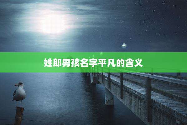 姓郎男孩名字平凡的含义