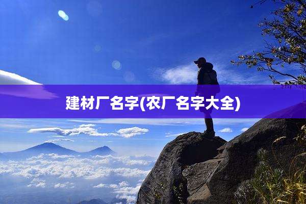 建材厂名字(农厂名字大全)