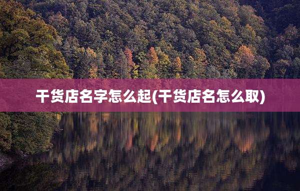 干货店名字怎么起(干货店名怎么取)