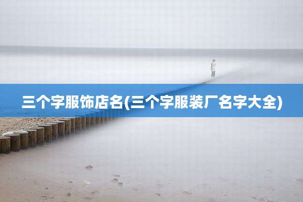 三个字服饰店名(三个字服装厂名字大全)