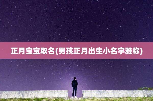 正月宝宝取名(男孩正月出生小名字雅称)