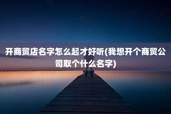 开商贸店名字怎么起才好听(我想开个商贸公司取个什么名字)