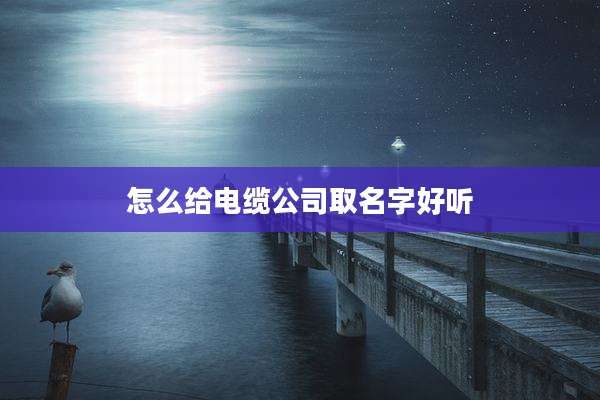 怎么给电缆公司取名字好听