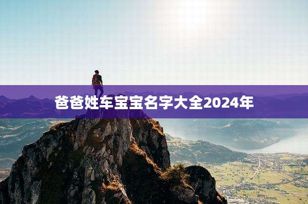 爸爸姓车宝宝名字大全2024年