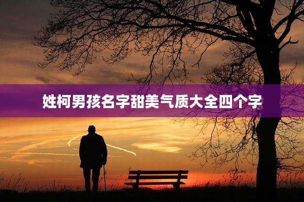姓柯男孩名字甜美气质大全四个字