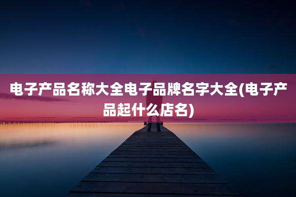 电子产品名称大全电子品牌名字大全(电子产品起什么店名)