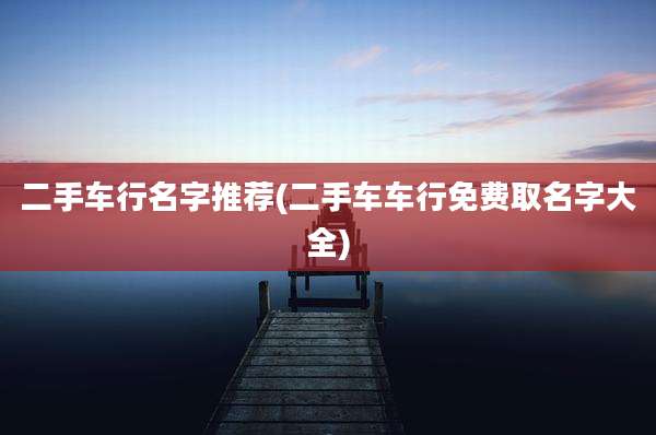 二手车行名字推荐(二手车车行免费取名字大全)