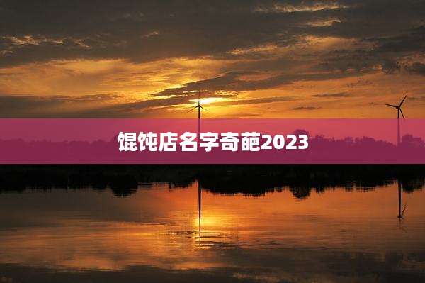 馄饨店名字奇葩2023