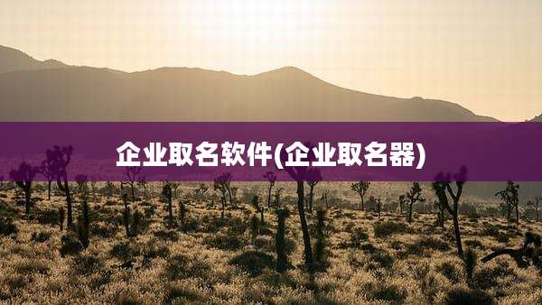 企业取名软件(企业取名器)