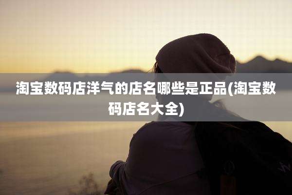 淘宝数码店洋气的店名哪些是正品(淘宝数码店名大全)