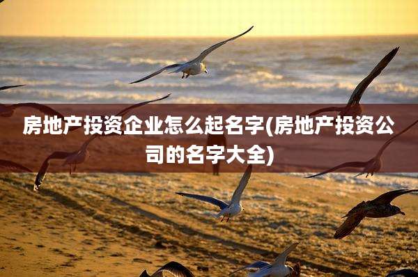 房地产投资企业怎么起名字(房地产投资公司的名字大全)