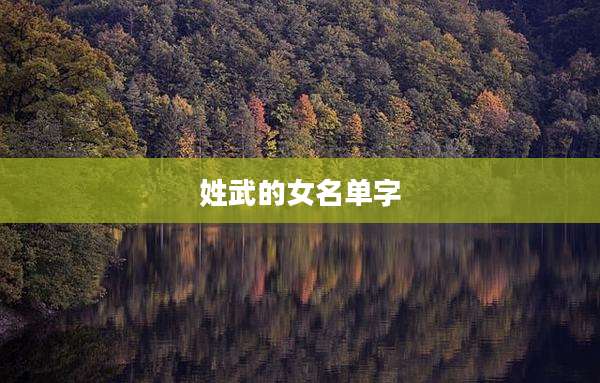姓武的女名单字