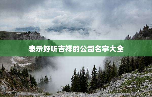 表示好听吉祥的公司名字大全