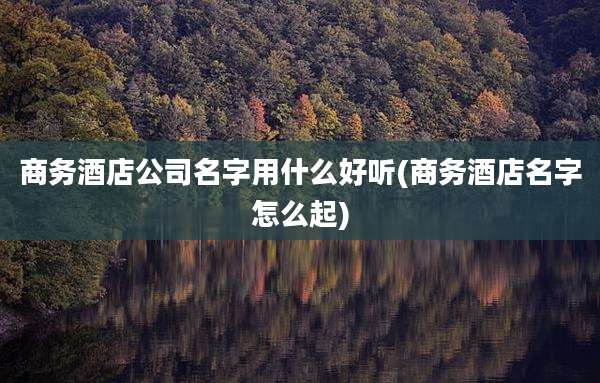 商务酒店公司名字用什么好听(商务酒店名字怎么起)